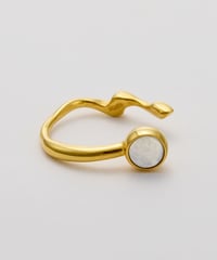 Cercle stone ringcuff (white pearl) gold