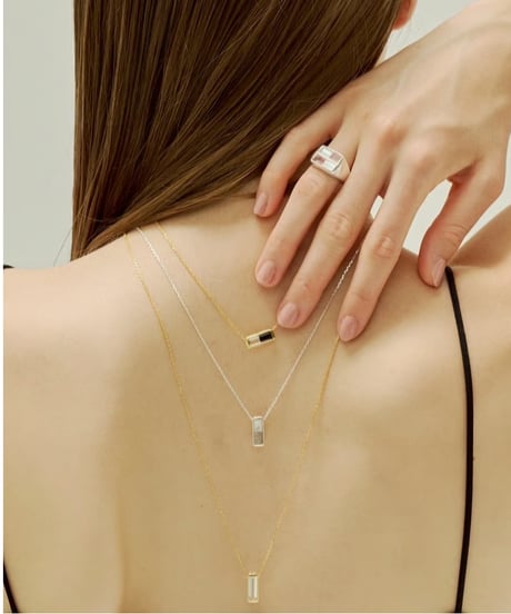 Recette stone necklace (crystal) 45cm gold