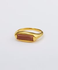 Recette stone ring single (chocolatemooonstone) gold