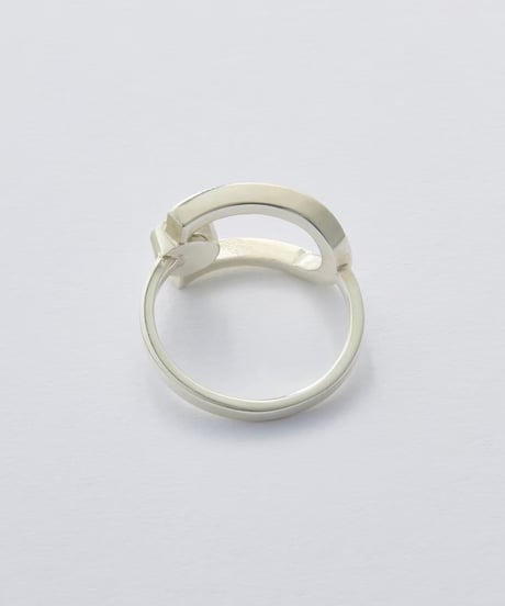 Cercle stone ring (onyx) silver