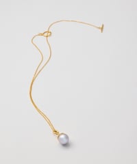 Aging round pearl gray necklace 50cm gold