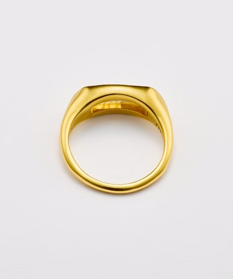 Recette stone ring single (labradrite×white pearl×crystal) gold