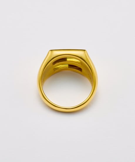Recette stone ring doubie (chrysoprease×onxy×crystal) gold