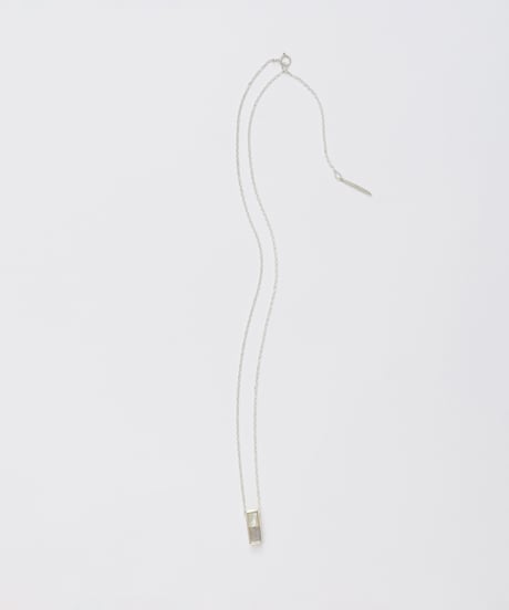 Recette stone necklace (labradrite×CR×white pearl) 45cm silver