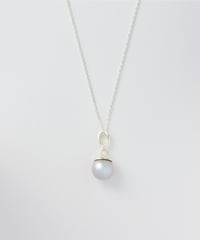 Aging round pearl gray necklace 50cm silver