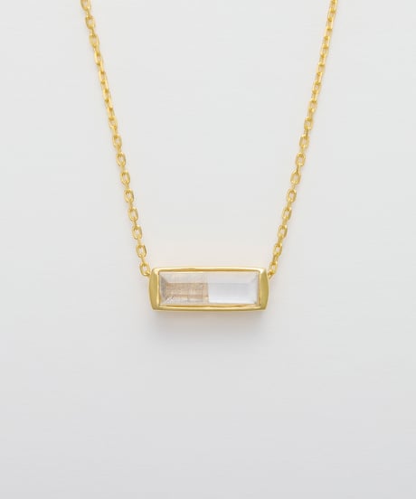 Recette stone necklace (labradrite×CR×white pearl) 45cm gold