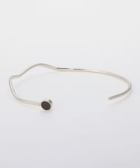 Cercle stone braceletcuff (onyx) silver