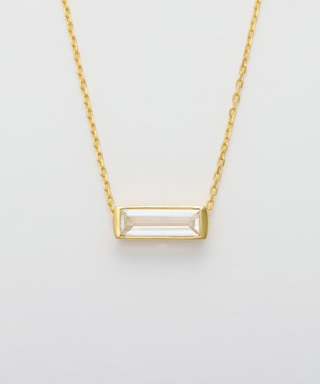 Recette stone necklace (crystal) 45cm gold