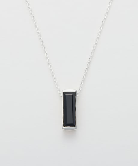 Recette stone necklace (onyx) 45cm silver