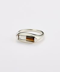 Recette stone ring single (onyx×crystal) silver