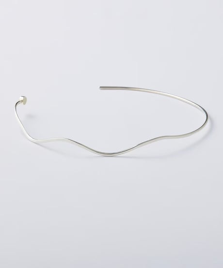Cercle stone neckcuff (onyx) silver