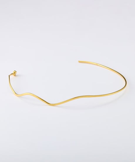 Cercle stone neckcuff gold (white pearl) gold