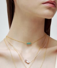 Recette stone necklace (seablue chalcedony) 45cm gold