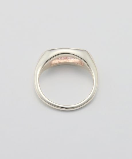 Recette stone ring single (Strawberry Quartz) silver