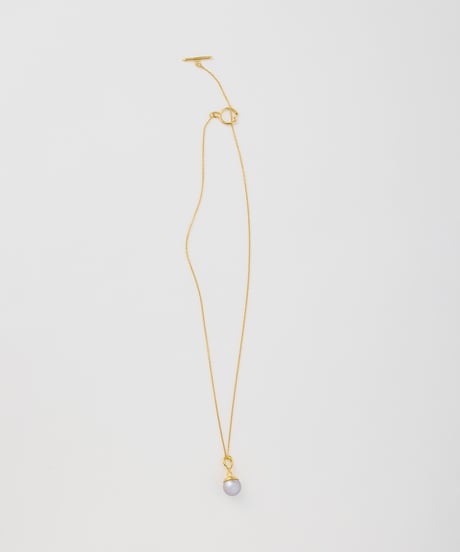 Aging round pearl gray necklace 50cm gold