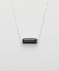 Recette stone necklace (onyx) 45cm silver
