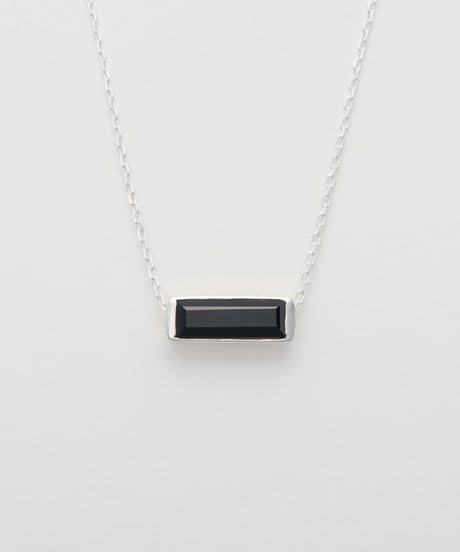 Recette stone necklace (onyx) 45cm silver