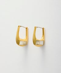 Recette stone pierce (labradrite×white pearl×crystal) pair gold