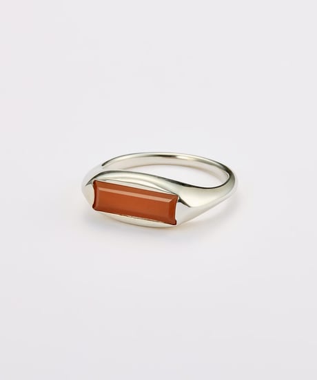 Recette stone ring single (chocolatemooonstone) silver
