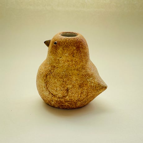 鳥の雛の花器(保護色／上穴）