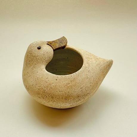 アヒルの花器（L／起きてる）