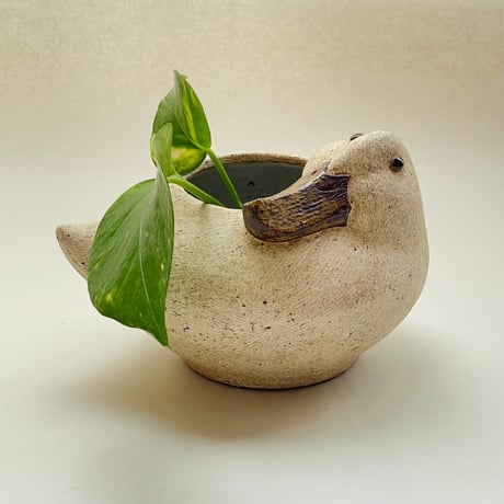 アヒルの花器（L／起きてる）