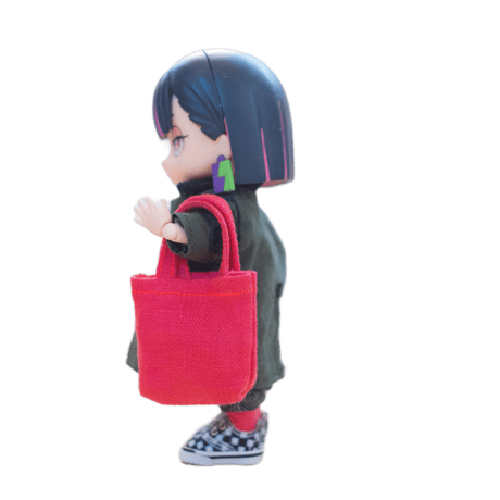 ピンクのリネンバッグ