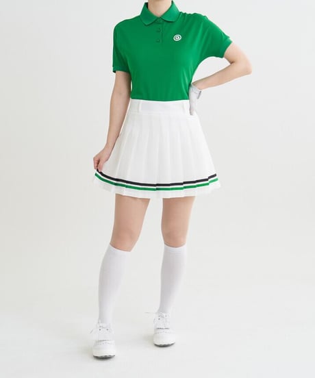 配色ダブルラインプリーツスカート (2colors)