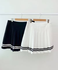 ダブルライン入りプリーツスカート (2colors)