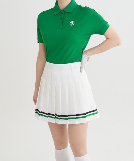 配色ダブルラインプリーツスカート (2colors)