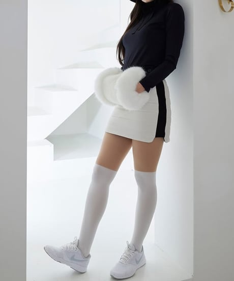バイカラーキルティングスカート(裏起毛インナーパンツ付き/大きいサイズあり/3colors)