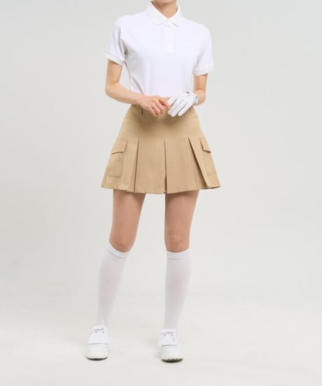 ハイウエストサイドポケットプリーツスカート (2colors)