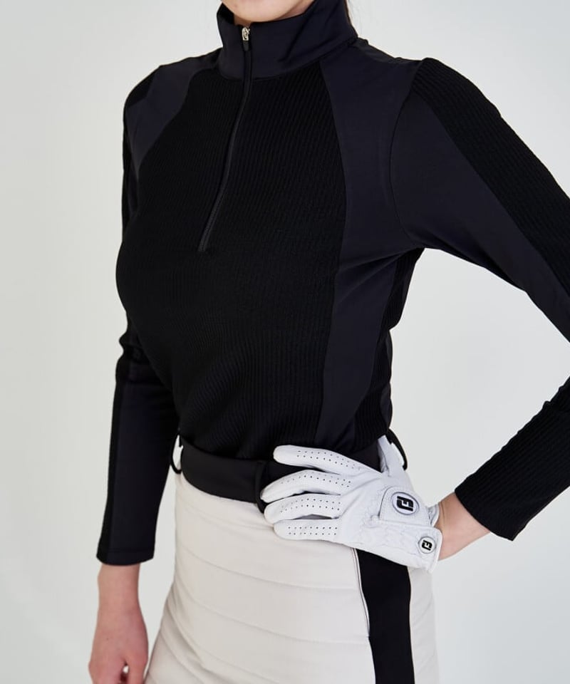 裏起毛モックネックハーフジップアップシャツ (2colors) | ダブリュー