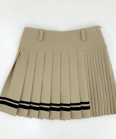 ダブルラインデュアルプリーツスカート (大きいサイズあり/4colors)