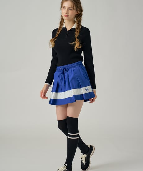 カラーミックスセーラーカラーニットトップス (2colors)