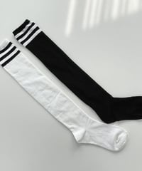 トリプルラインモノトーンソックス (ニーハイ/ハイソックス/3colors)