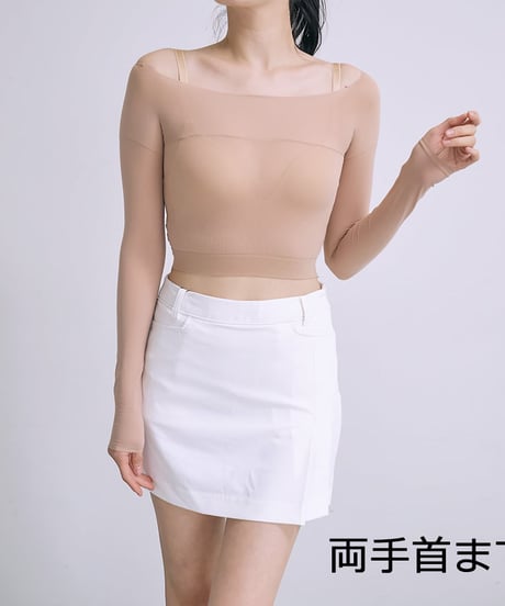 ナチュラルスキンカラーUVカットクロップドインナー