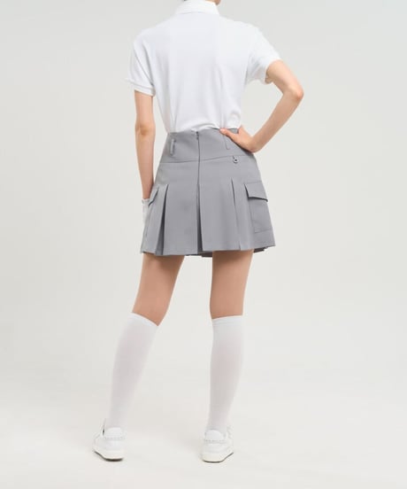 ハイウエストサイドポケットプリーツスカート (2colors)