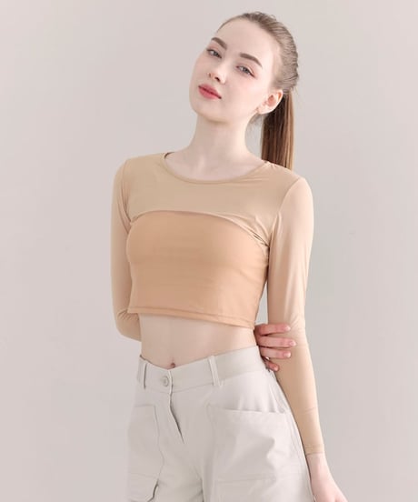 クールメッシュUVカットクロップドインナー(3colors)