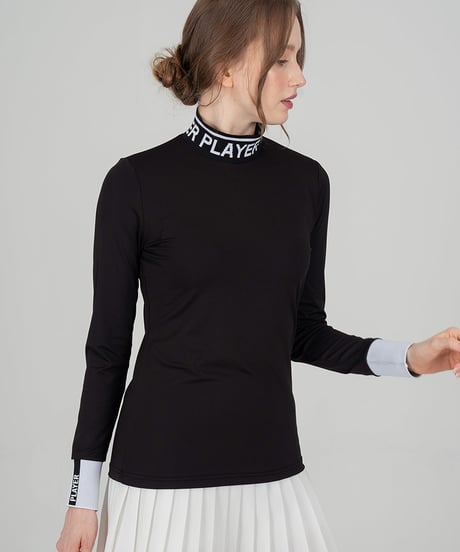 レタリングポイントモックネックインナートップス (2colors)