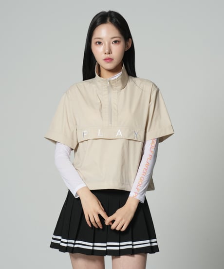 アイスシースルーUVカットレターリングモックネックインナー (2colors)