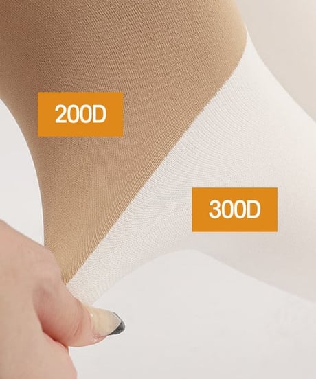 300デニール裏起毛UVカットツートーンタイツ (ニーハイ/ハイソックス/2colors)