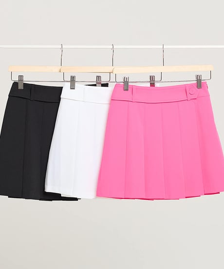 ベルトディテール付きプリーツスカート (3colors)