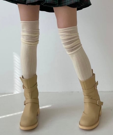 シャーリングニーハイソックス (3colors)