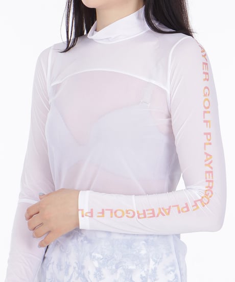 アイスシースルーUVカットレターリングモックネックインナー (2colors)