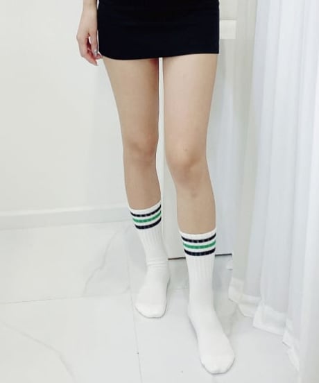 トリプルカラーラインソックス (滑り止め付/9colors)