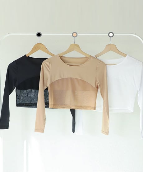 クールメッシュUVカットクロップドインナー(3colors)