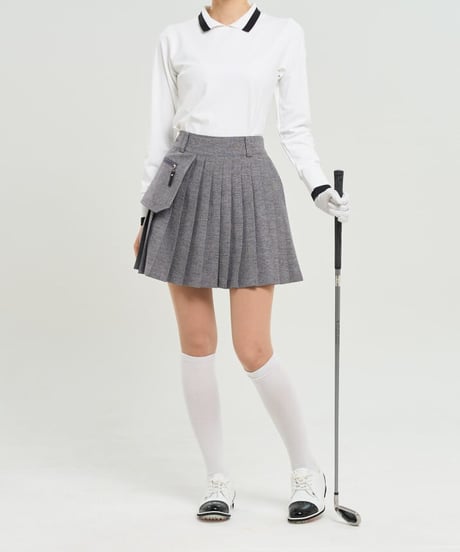 ビッグポケット付きプリーツスカート 2colors
