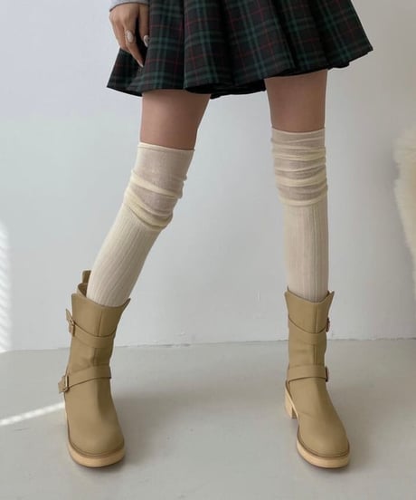 シャーリングニーハイソックス (3colors)