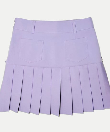 アンバランスサイドテーピングプリーツスカート (3colors)